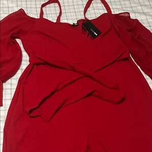 Fashion Nova Vibrant Red Jumpsuit